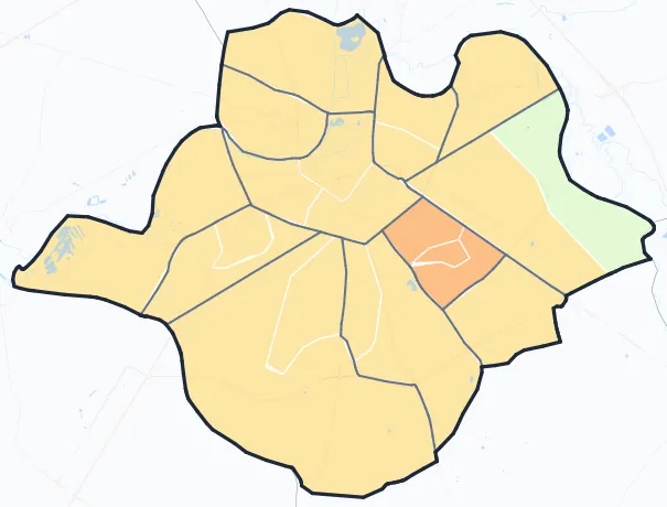 Carte de densité de population de Châteauroux