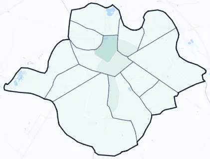 Carte de densité d'emplois salariés estimés de Châteauroux
