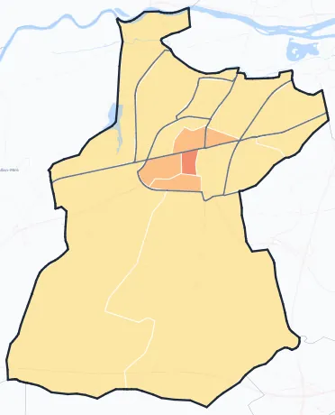 Carte de densité de population de Joué-lès-Tours