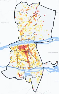 Carte des commerces de Tours