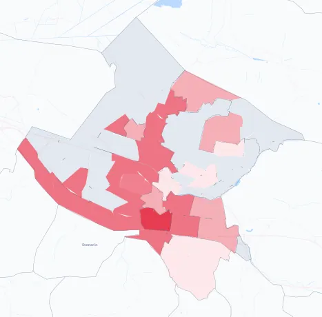 Carte de la valeur locative de référence de Bourgoin-Jallieu