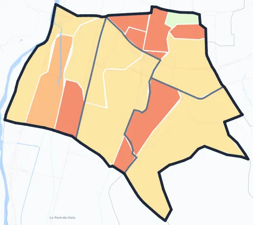 Carte de densité de population de Échirolles