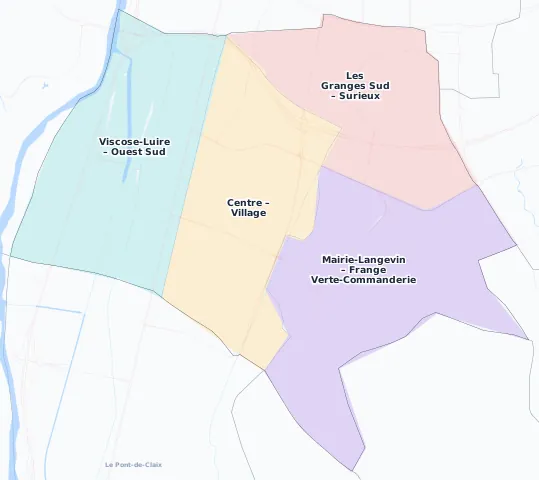 Carte des arrondissements et quartiers de Échirolles