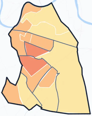 Carte de densité de population de Saint-Martin-d'Hères