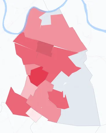 Carte de la valeur locative de référence de Saint-Martin-d'Hères