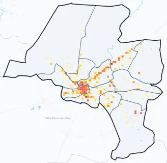 Carte des commerces de Mont-de-Marsan