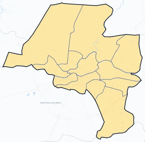 Carte de densité de population de Mont-de-Marsan