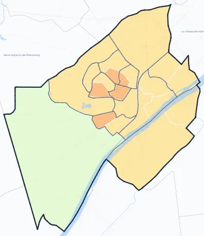 Carte de densité de population de Blois