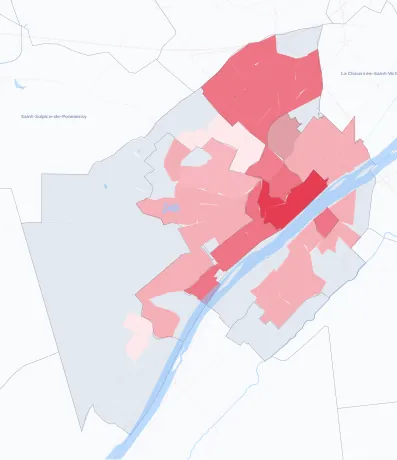 Carte de la valeur locative de référence de Blois