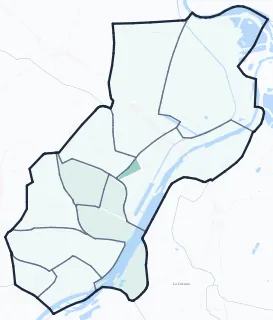 Carte de densité d'emplois salariés estimés de Roanne
