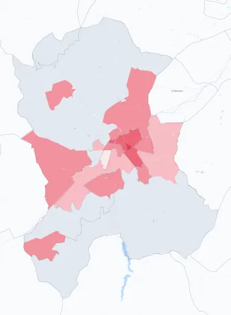 Carte de la valeur locative de référence de Saint-Chamond