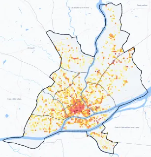 Carte des commerces de Nantes