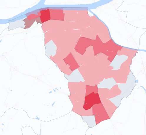 Carte de la valeur locative de référence de Rezé