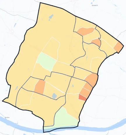 Carte de densité de population de Saint-Herblain