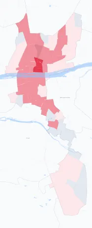 Carte de la valeur locative de référence de Orléans