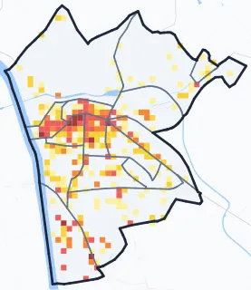Carte des commerces de Agen