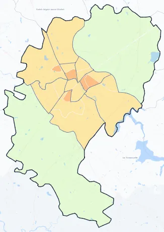 Carte de densité de population de Cholet
