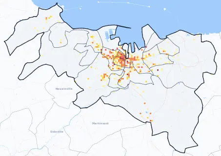 Carte des commerces de Cherbourg-en-Cotentin