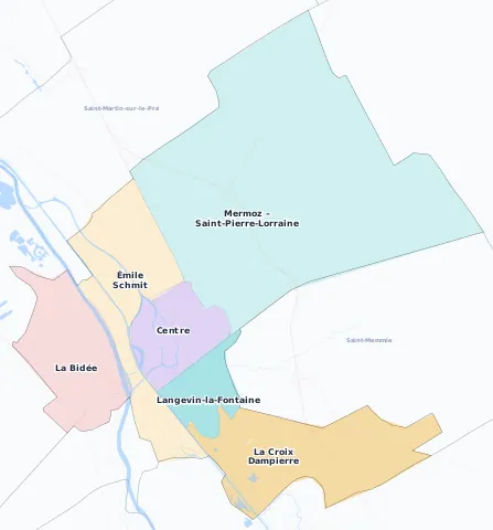 Carte des arrondissements et quartiers de Châlons-en-Champagne