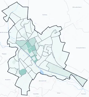 Carte de densité d'emploi (répartition estimée) de Reims