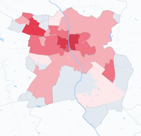 Carte de la valeur locative de référence de Laval