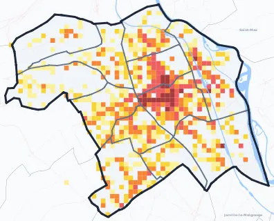 Carte des commerces de Nancy