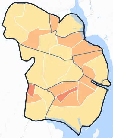 Carte de densité de population de Lorient