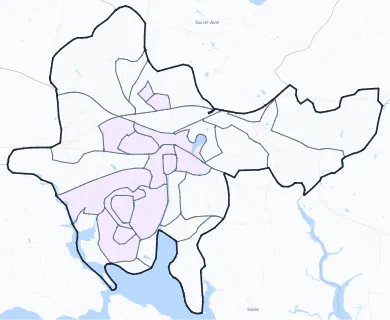 Carte de densité de population étudiante de Vannes