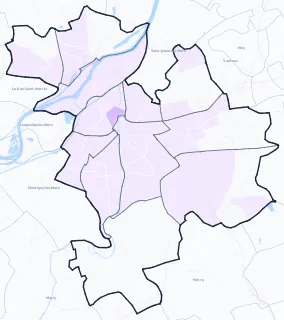 Carte de densité de population étudiante de Metz