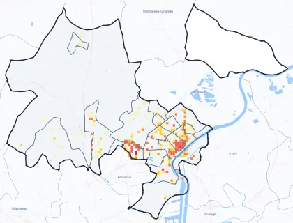 Carte des commerces de Thionville