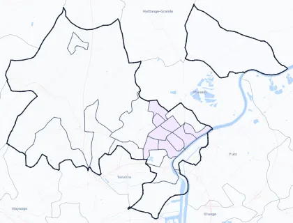 Carte de densité de population étudiante de Thionville