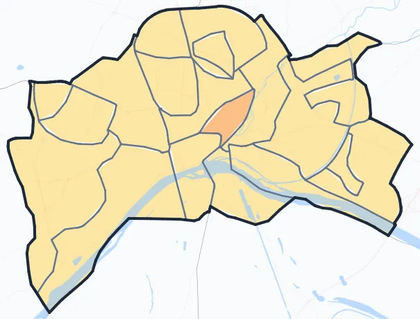 Carte de densité de population de Nevers