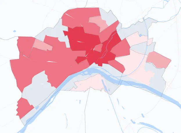 Carte de la valeur locative de référence de Nevers