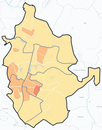 Carte de densité de population de Villeneuve-d'Ascq