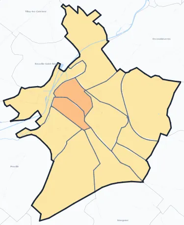Carte de densité de population de Cambrai