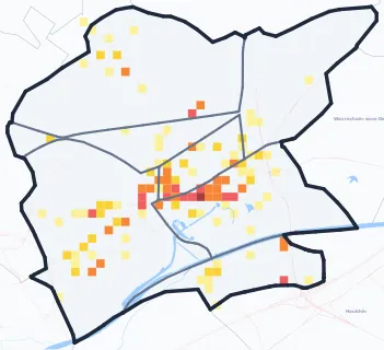 Carte des commerces de Denain