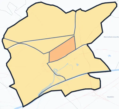 Carte de densité de population de Denain