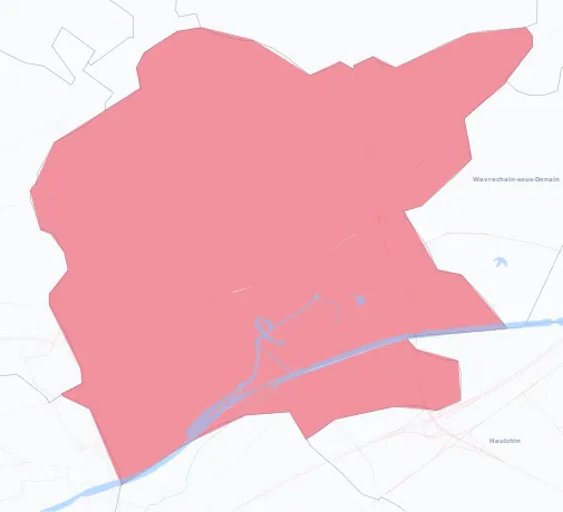 Carte de la valeur locative de référence de Denain