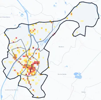 Carte des commerces de Douai