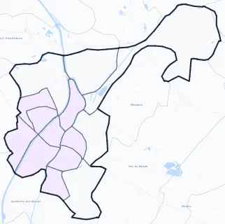 Carte de densité de population étudiante de Douai