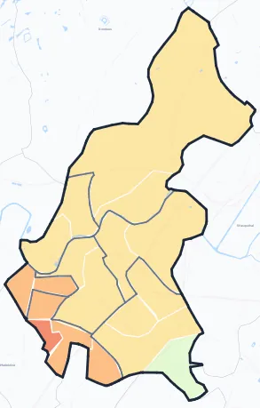 Carte de densité de population de Marcq-en-Barœul