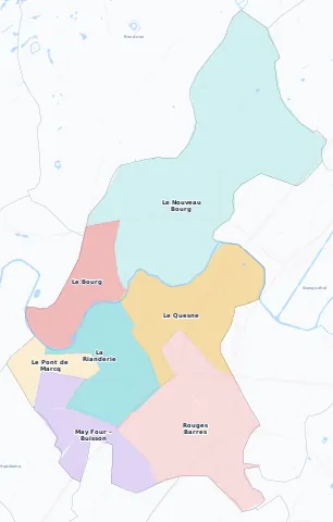 Carte des arrondissements et quartiers de Marcq-en-Barœul