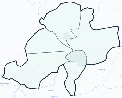 Carte de densité d'emploi (répartition estimée) de Maubeuge