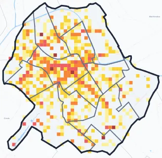 Carte des commerces de Roubaix
