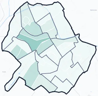 Carte de densité d'emploi (répartition estimée) de Roubaix