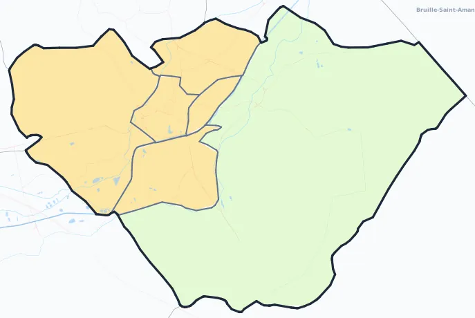 Carte de densité de population de Saint-Amand-les-Eaux