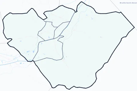 Carte de densité d'emploi (répartition estimée) de Saint-Amand-les-Eaux