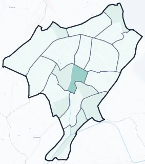 Carte de densité d'emplois salariés estimés de Tourcoing