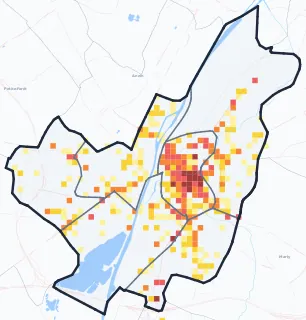 Carte des commerces de Valenciennes