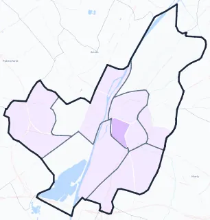 Carte de densité de population étudiante de Valenciennes